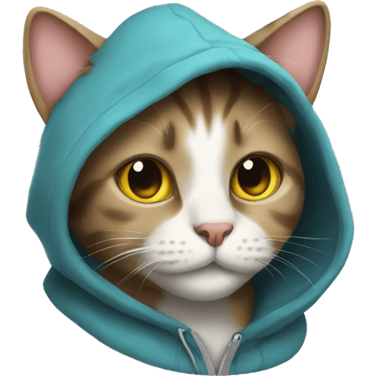 Cat wearing hoodie emoji