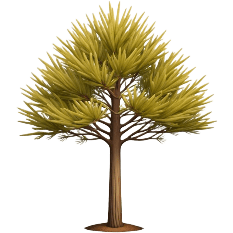 Cinematic Realistic Allocasuarina Emoji, Tall and elegant, with long, needle-like foliage that gives the tree a fine, wispy appearance. The tree’s soft, golden-brown color adds warmth to the landscape. Soft glowing outline, capturing the essence of Australian beauty, strength, and serenity in an allocasuarina tree! emoji