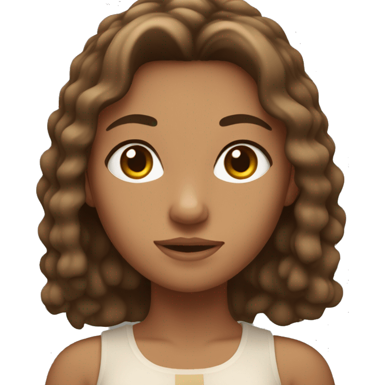 Greek girl, brown hair and tan skin  emoji