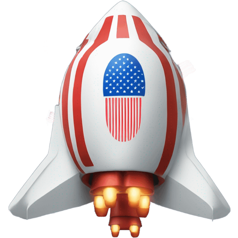 Spaceship with American flag emoji