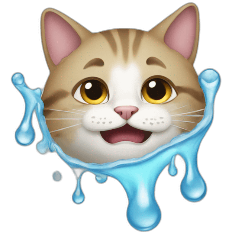 cat upside down with tears flowing in the opposite direction emoji