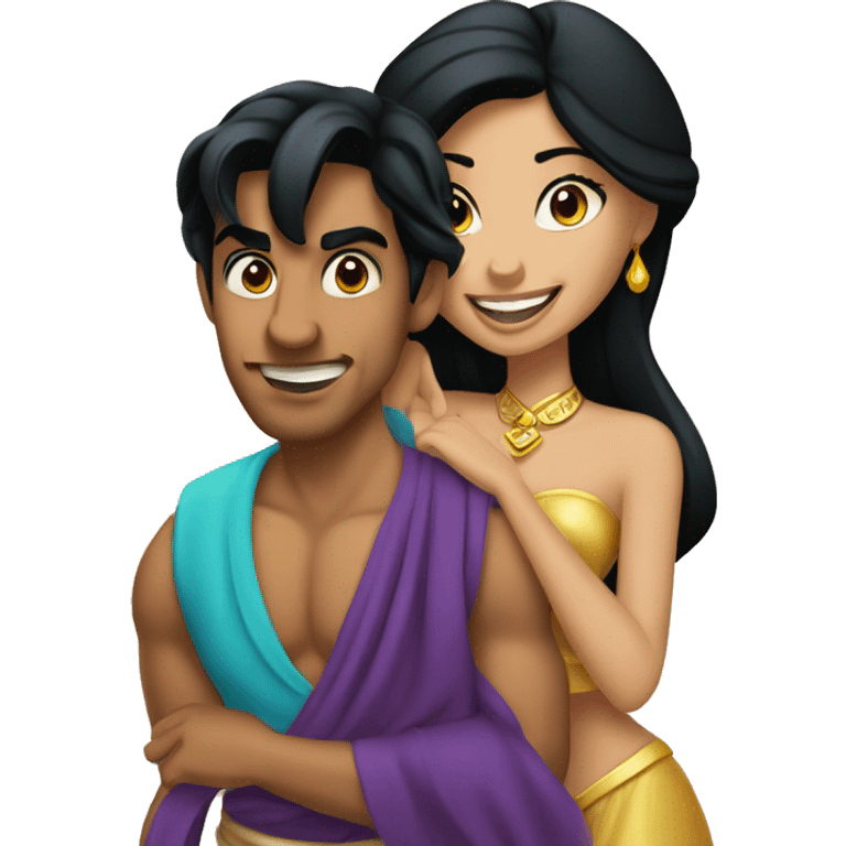 Aladdin, Jasmine and the genio  emoji