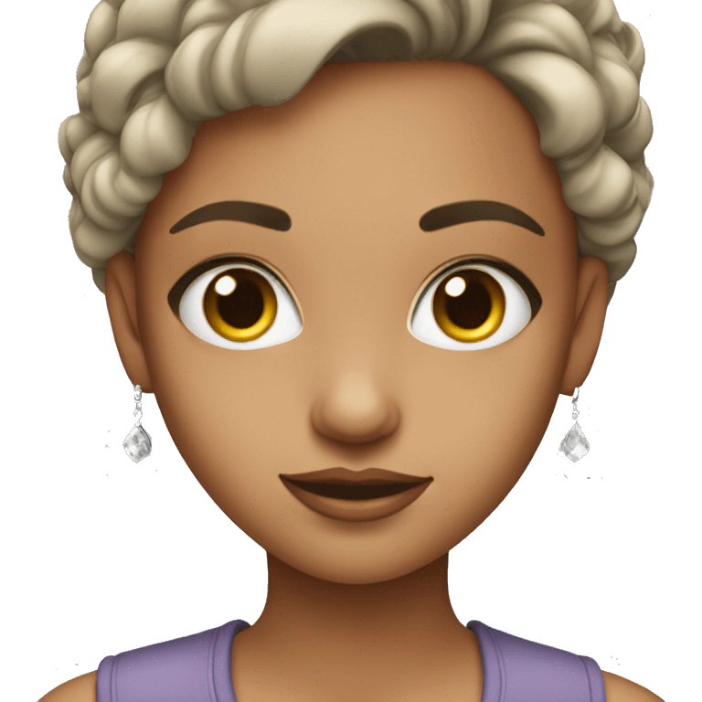 girl with grey eyes and earrings emoji