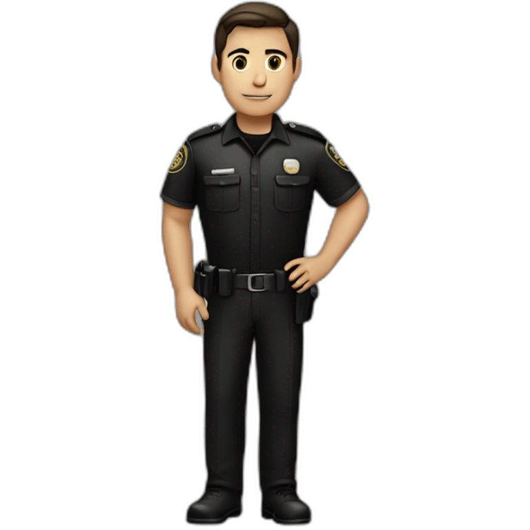 Handsome brunette security guard with black clothe emoji