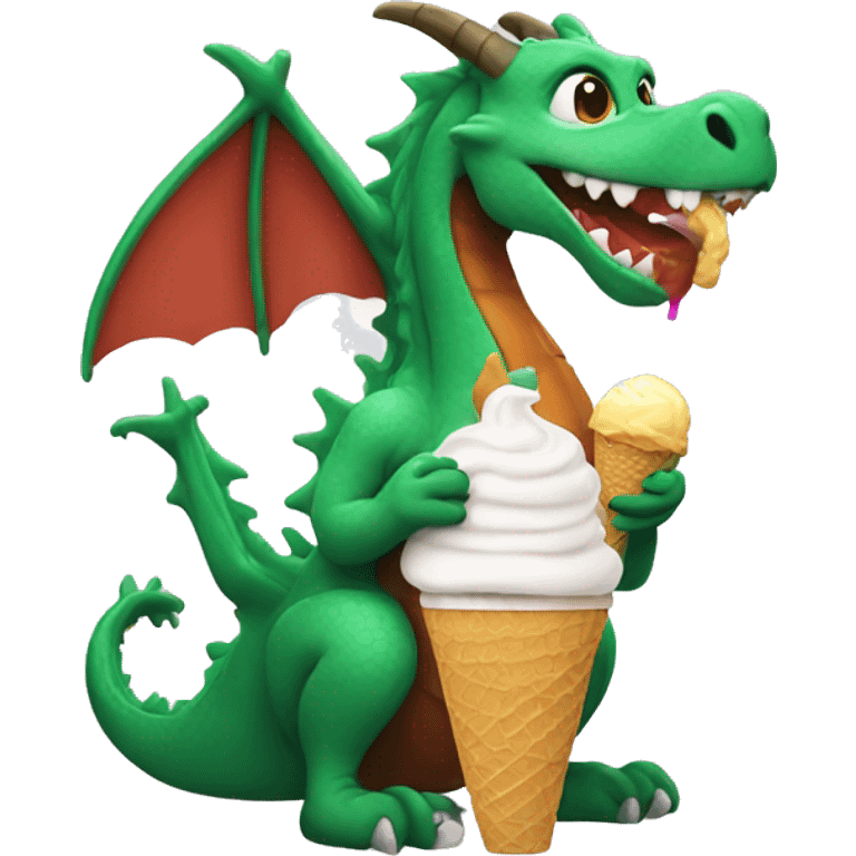 Dragon eating ice cream  emoji