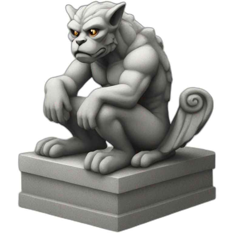 a granite gargoyle sitting emoji