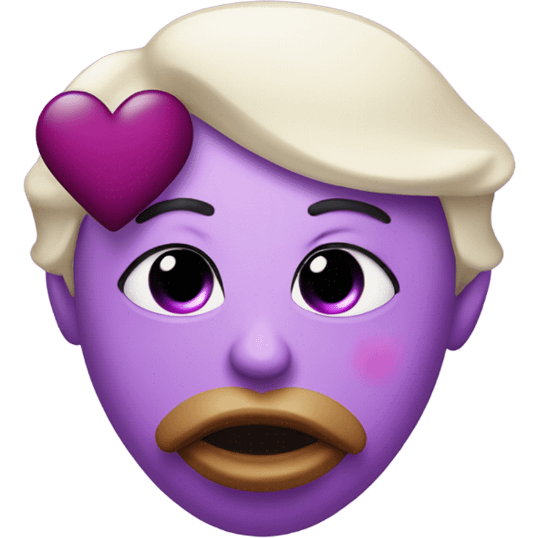 Kissy face with Purple Heart emoji