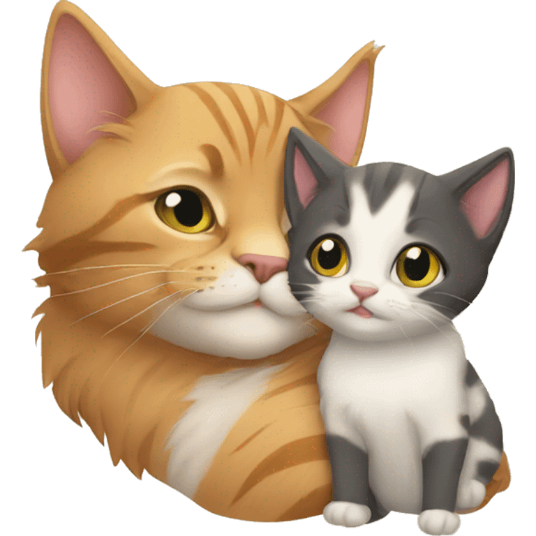 father cat and baby kitten emoji