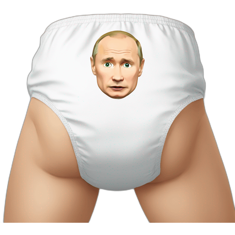 putin shows his butt in a diaper emoji