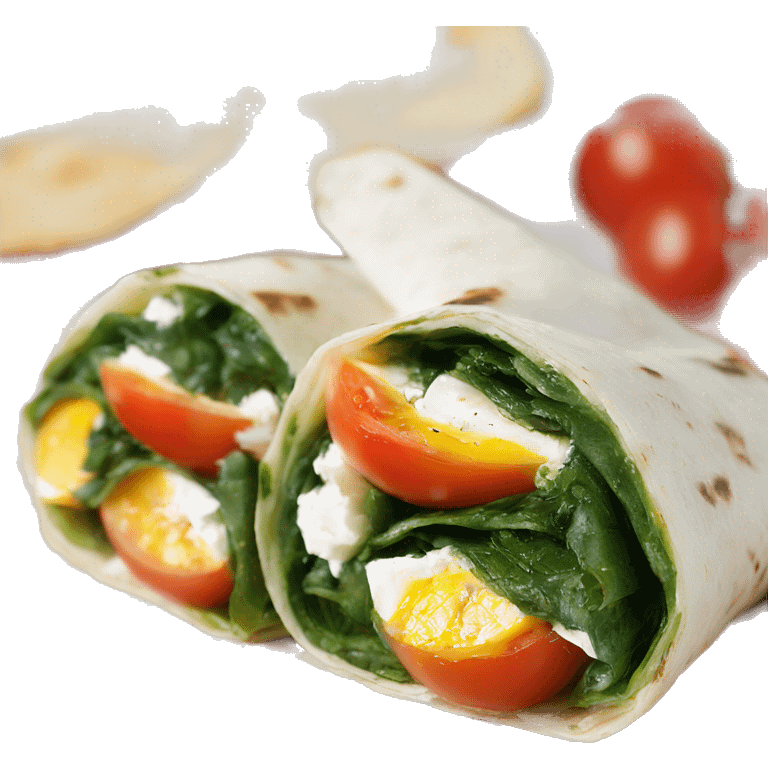 spinach feta egg white tomato wrap emoji