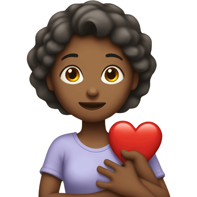 Mother holds her heart in her arm emoji