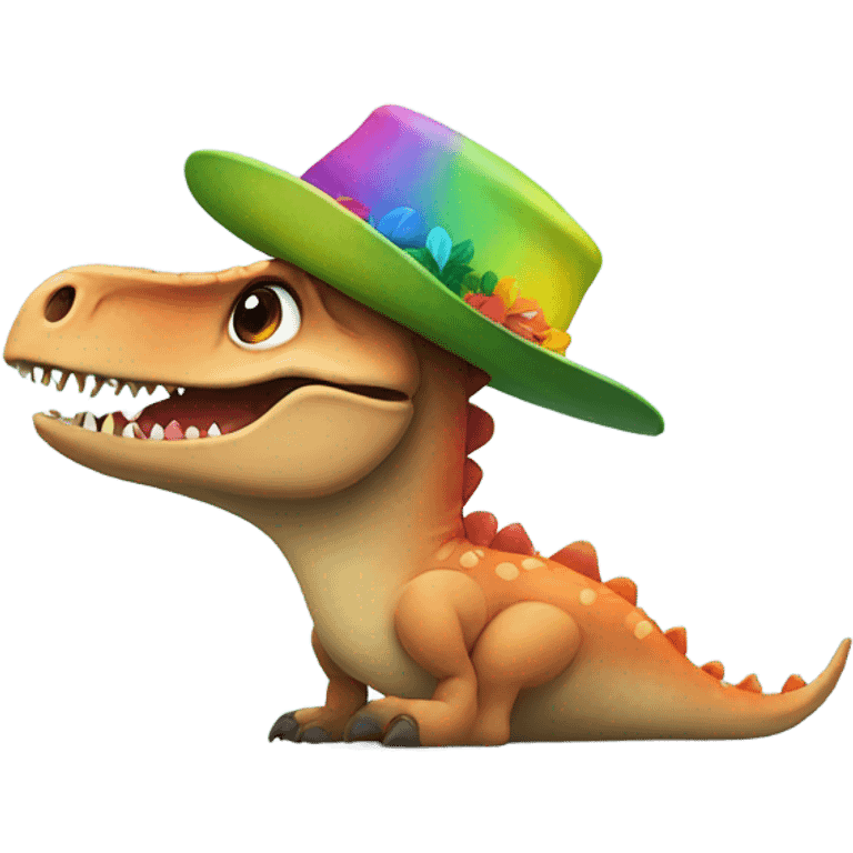 Dinosaur with hat emoji