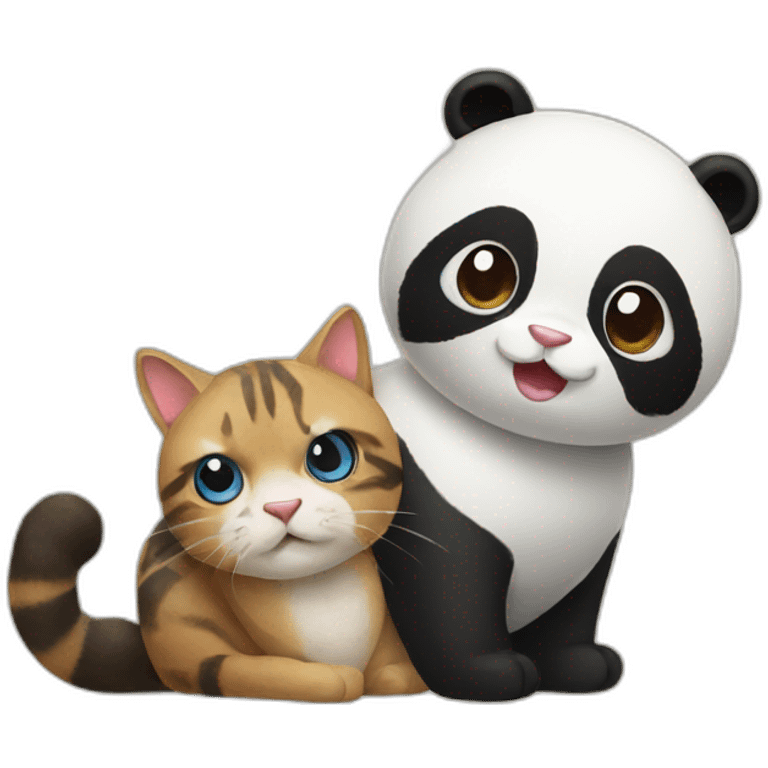 Cat and panda  emoji