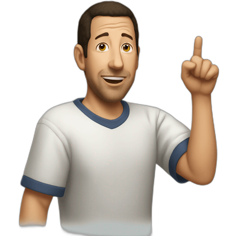 Adam Sandler as the pointing wojak emoji