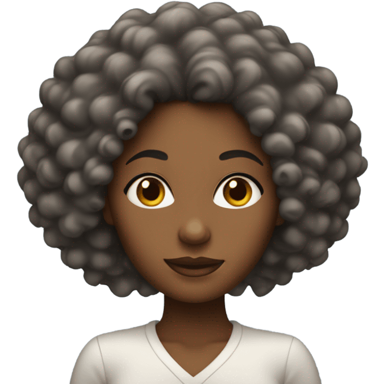 black woman curly hair emoji