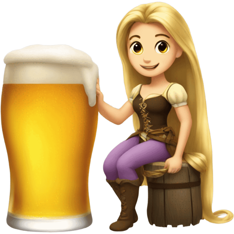 glass of beer, rapunzel emoji