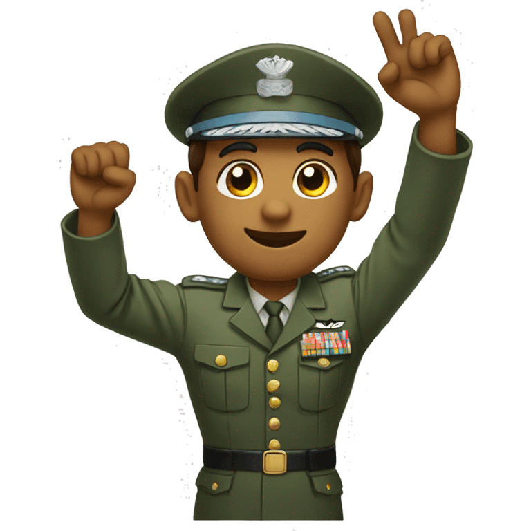 A militar raising his hand emoji