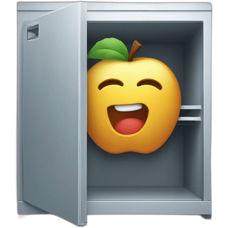 une pomme dans une armoire dans un frigo emoji