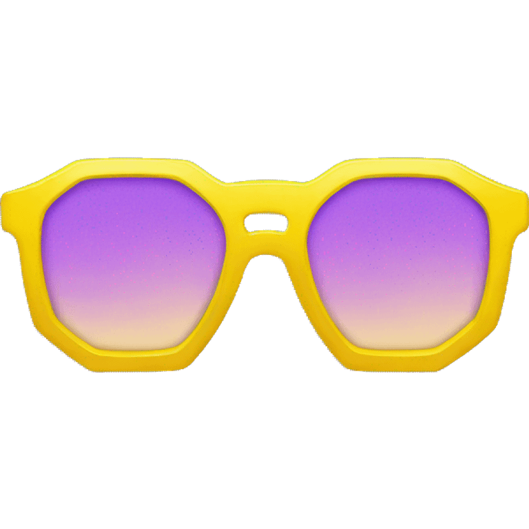 yellow glasses with glasses in the shape of a pentagonal star emoji