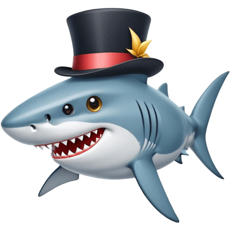 Shark with a top hat emoji