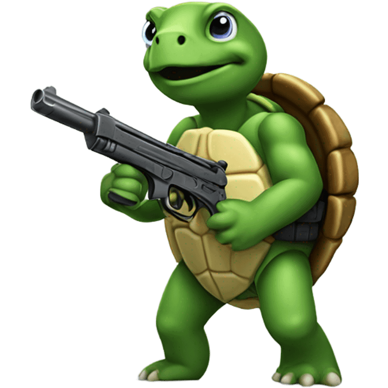 Turtle with a gun emoji