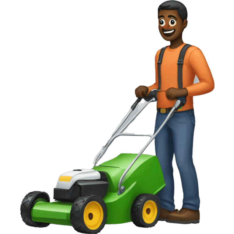 Guy with lawnmower emoji