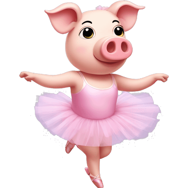 pig wearing a ballerina tutu and dancing emoji