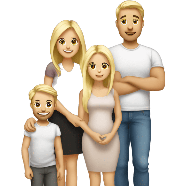 Family-with-father-mother-two-blondes-boy and baby girl emoji