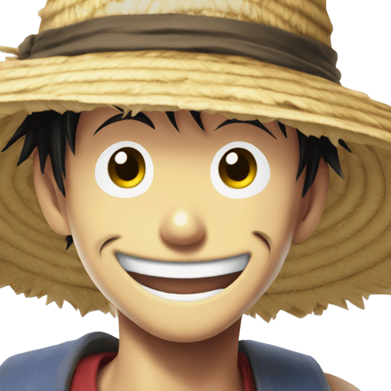 Straw hat luffy with a big grin emoji