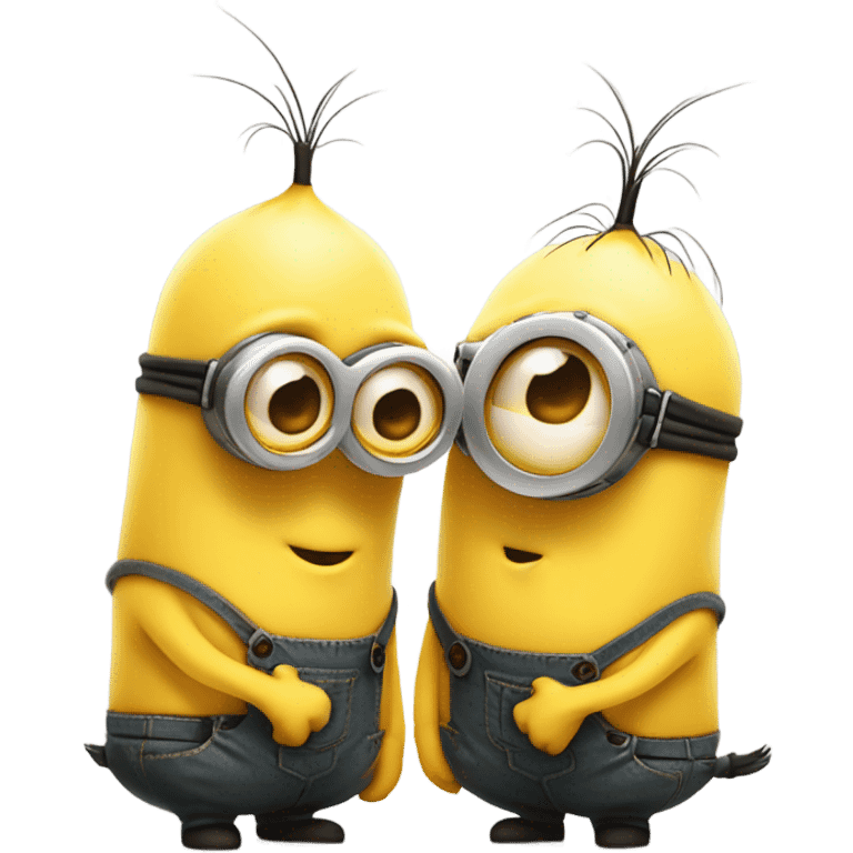 two minions gay kissing in the matrix emoji