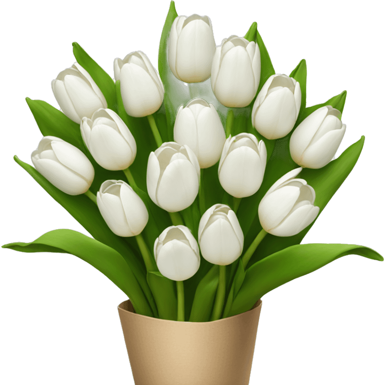 white tulip bouquet  emoji