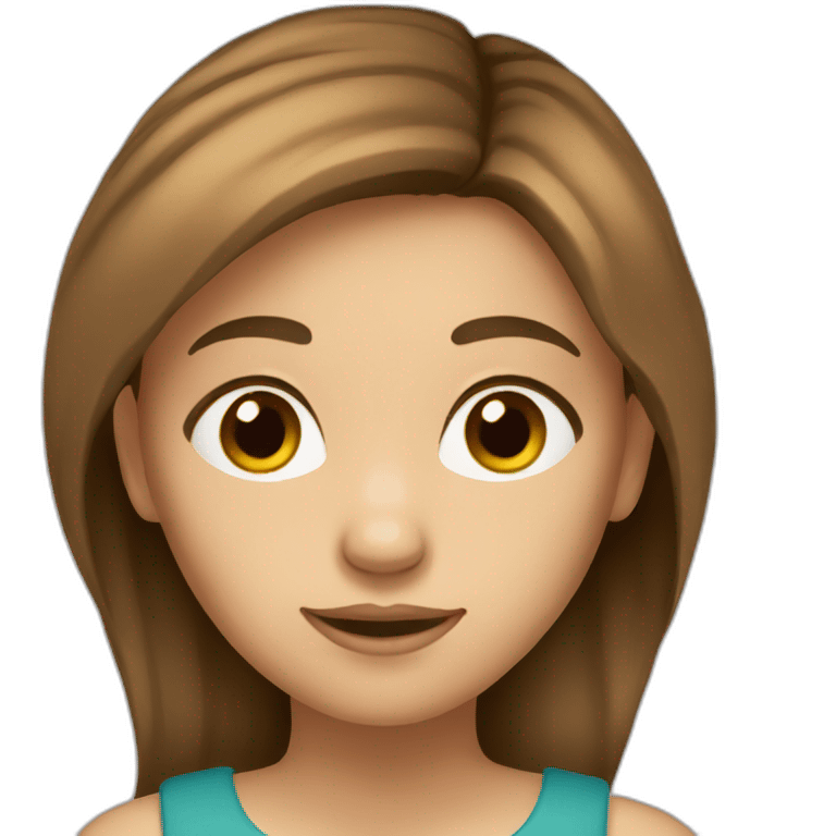 Girl-with-brown-hair-brown-eyes-light-skin. emoji