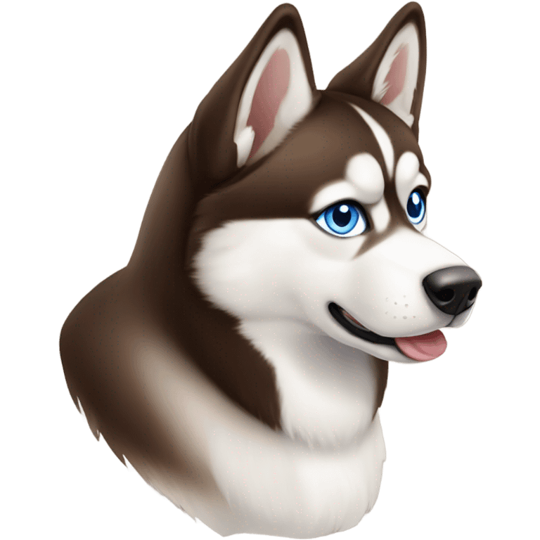 brown and white siberian husky blue eyes emoji