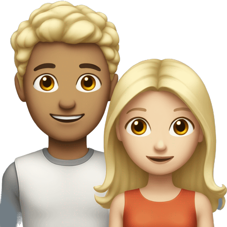 blonde girl and brunette boy  emoji