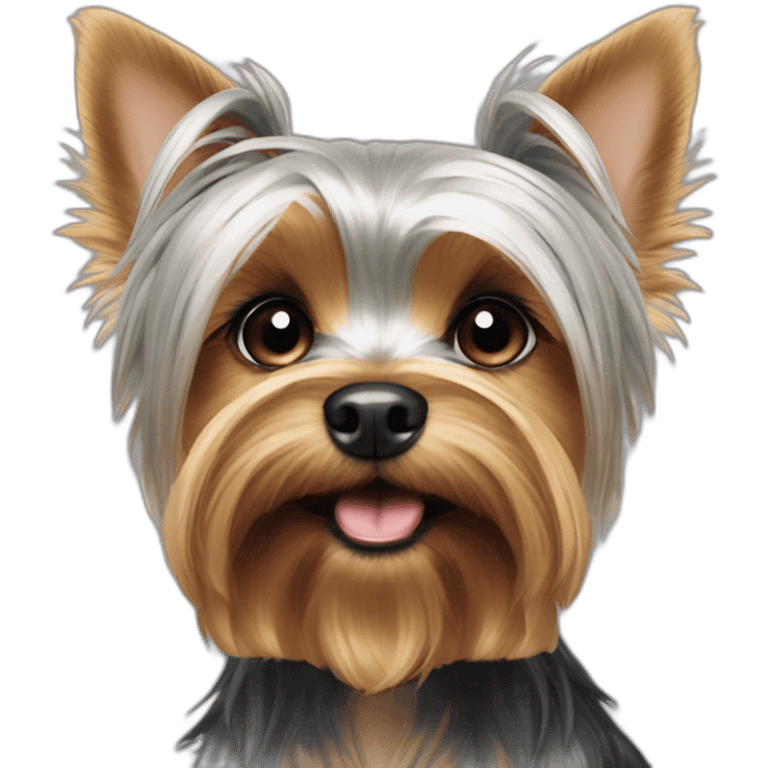 yorkshire terrier one ear up and one ear down silver head emoji