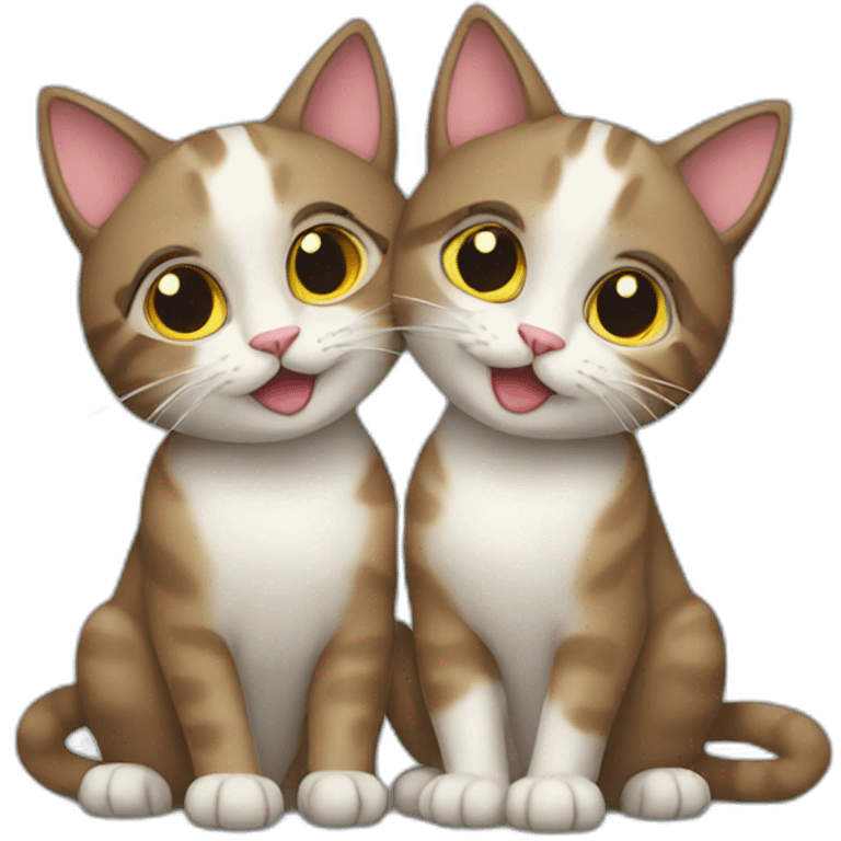 Two cats in love emoji