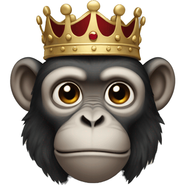 Monkey wearing a black crown emoji