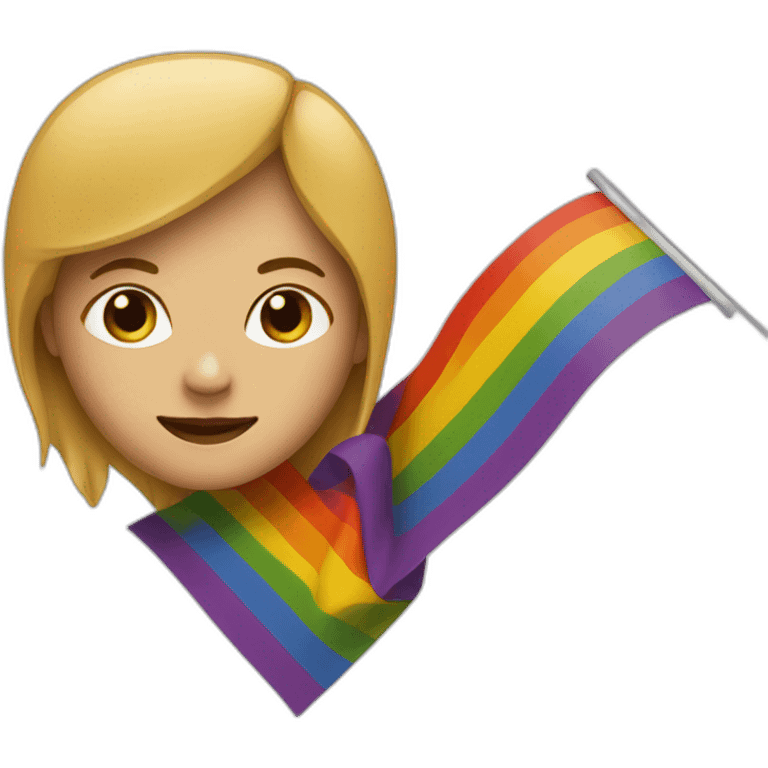 lesbian flag with a woman emoji