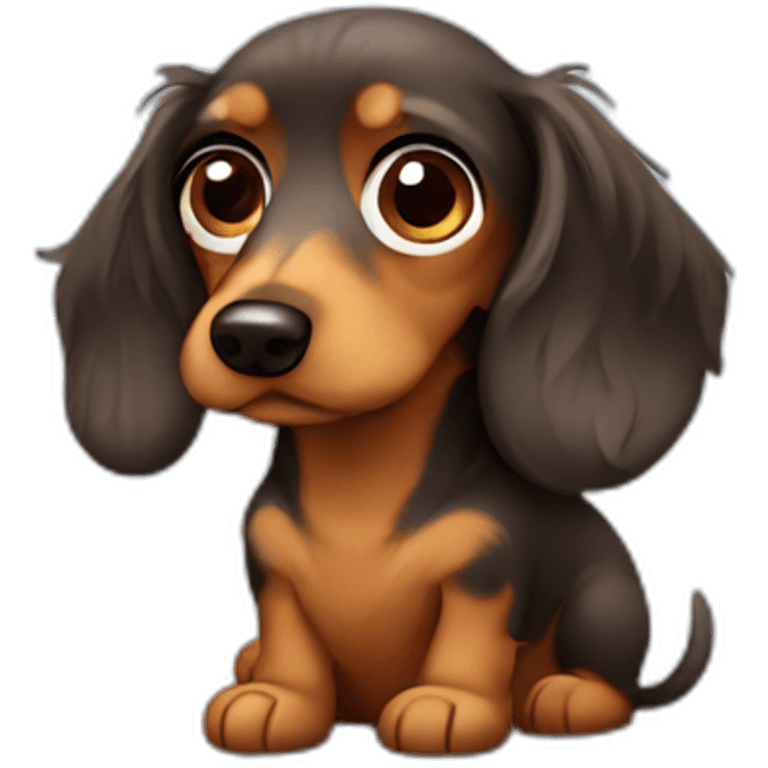 sad rough haired dachshund emoji