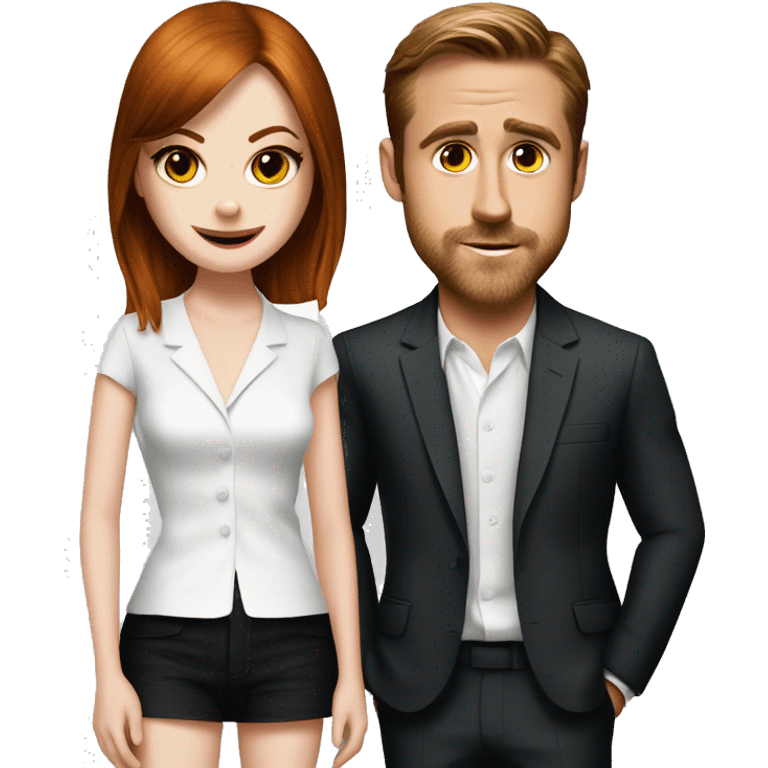 Ryan gosling and Emma stone in crazy, stupid, love emoji