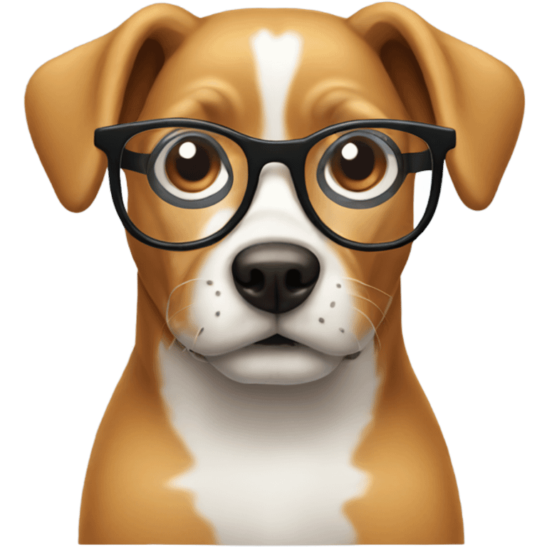 Dog wearing glasses emoji