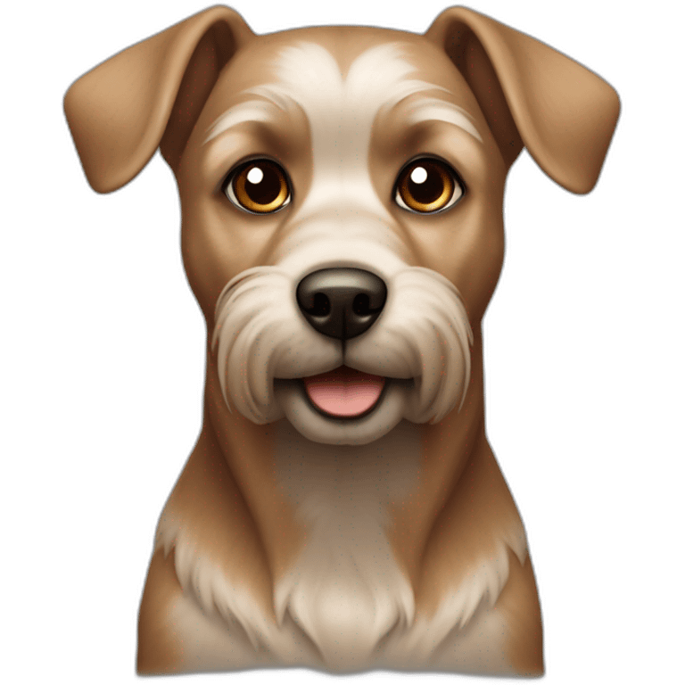 Yorkshire silver and brown dog with pointed ears and black eyes emoji