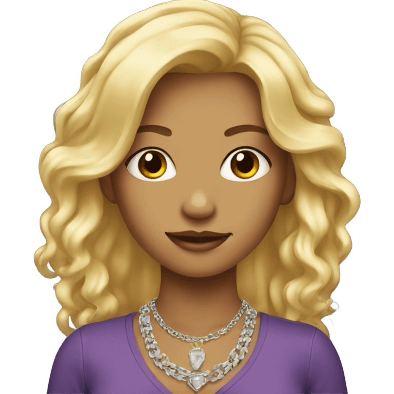 blonde girl with necklace emoji