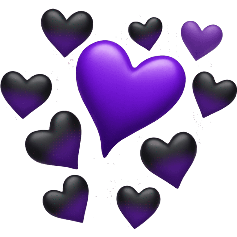 Purple and black hearts  emoji