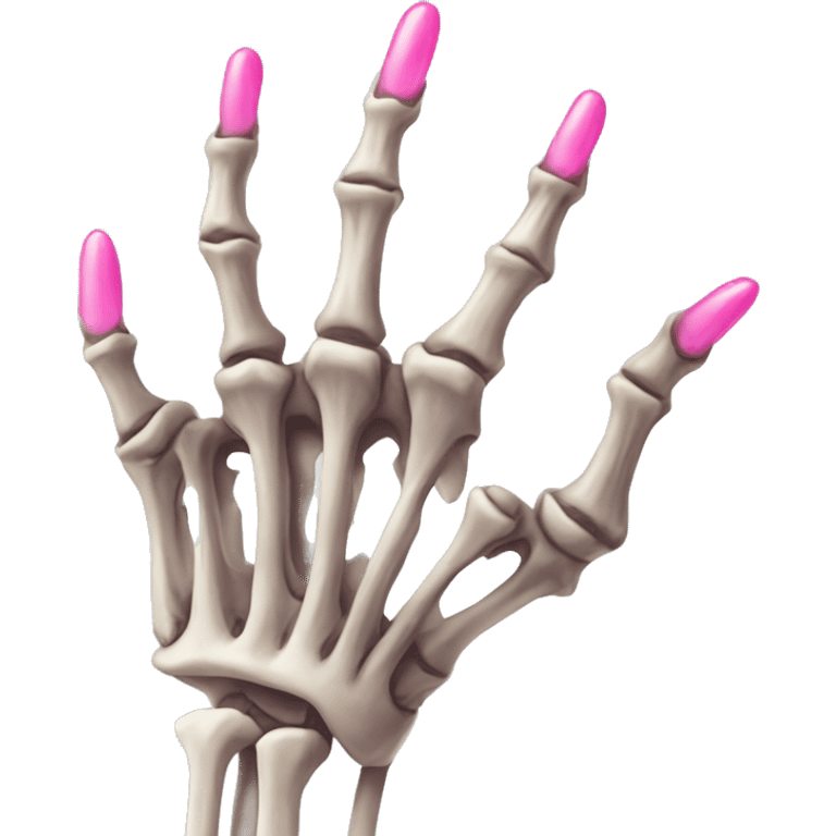 skeleton hand with long pink nails emoji