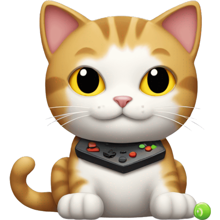 Cat playing a video game emoji