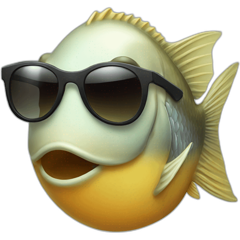 Fish with sunglasses and a beard emoji