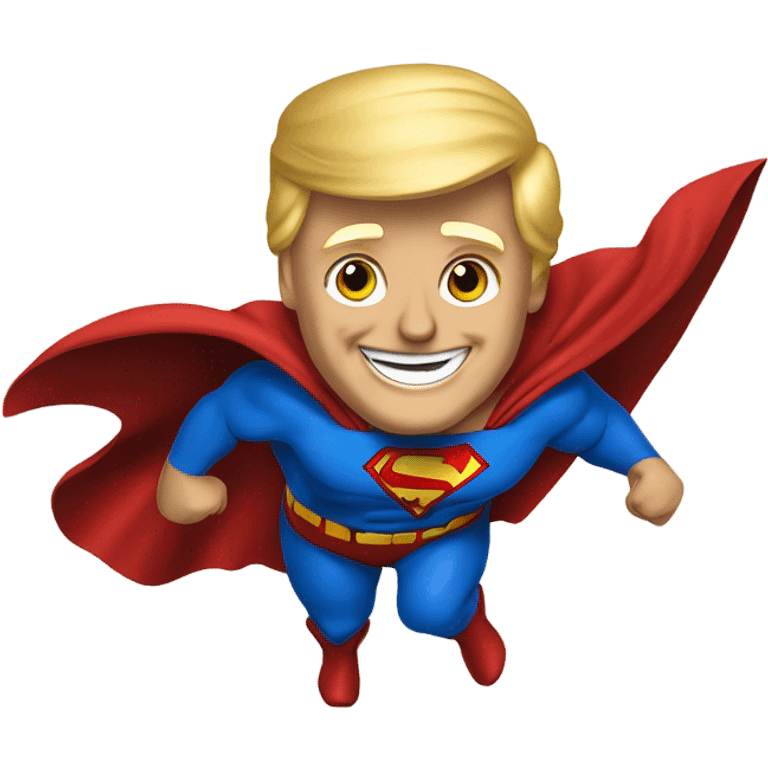 donald trump smiling dressed as superman emoji