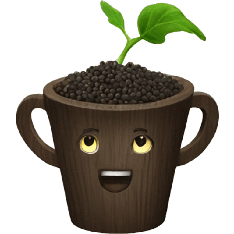 black pepper in wooden cup emoji