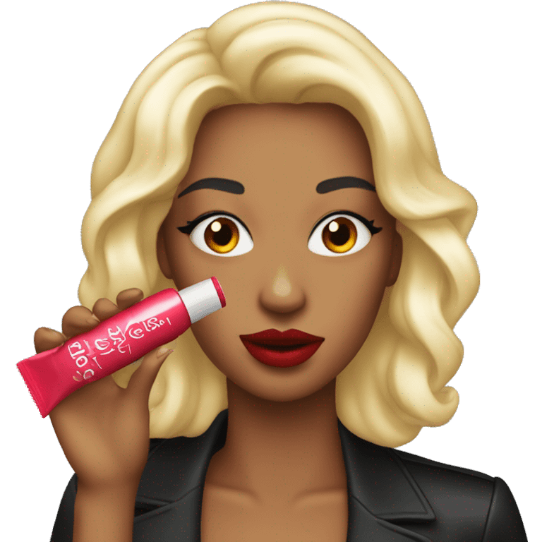 Sexyy red singer holding lip gloss emoji